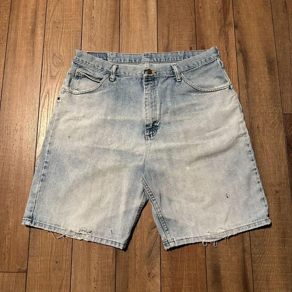 Vintage Wrangler Relaxed Fit Jean Shorts Men's Size 38 Baggy Skater - Picture 1 of 7